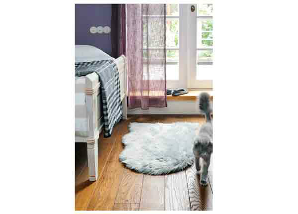 Narma Vegan Fur plyysimatto Dolly silver 60x90 cm