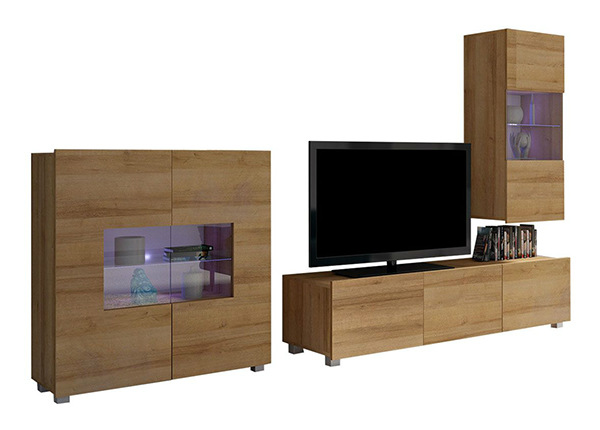Olohuoneen kalusteryhmä Claudia 250 cm + LED-valaistus