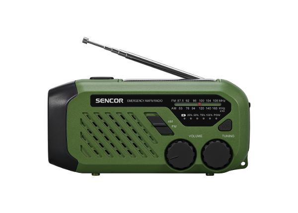 Päikesepatarei ja dünamoga raadio Sencor SRD1000SCLGR