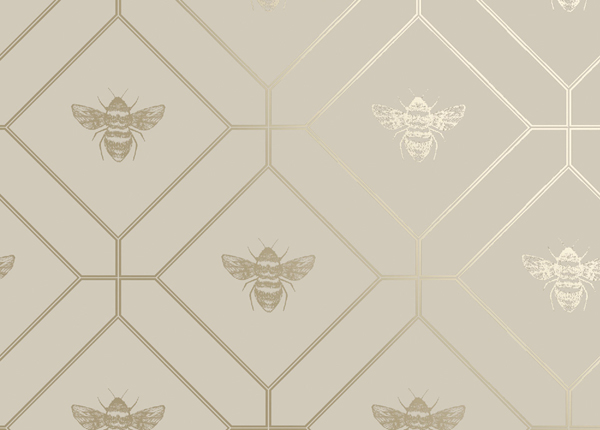 Paperitapetti Honeycomb Bee