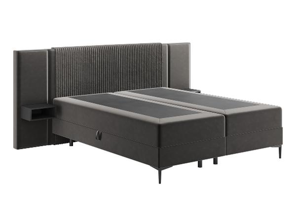 Pesukastiga kontinentaalvoodi , 2 öökappi + LED 160x200 cm