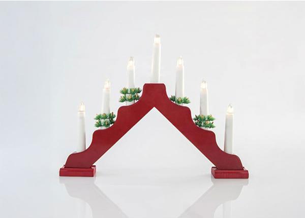 Punainen kynttilänjalka LED valolla