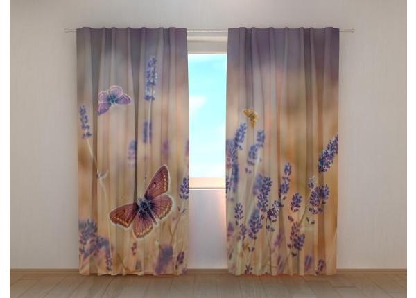 Puolipimentävä kuvaverho Butterflies on Lavender 240x220 cm