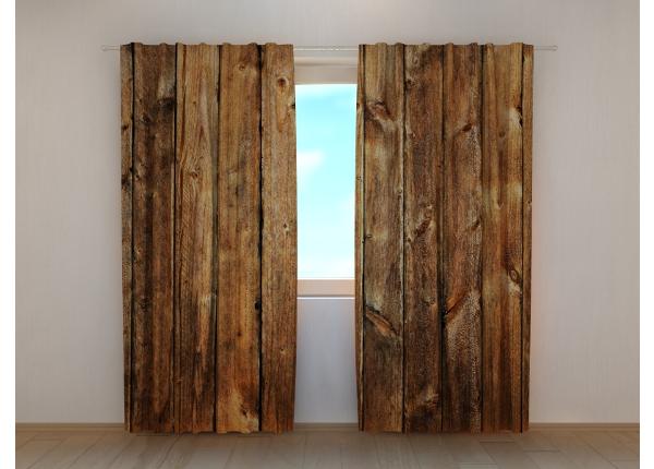 Puolipimentävä kuvaverho Old Wooden Planks 240x220 cm
