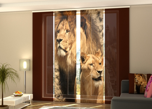 Puolipimentävä paneeliverho Lions 240x240 cm