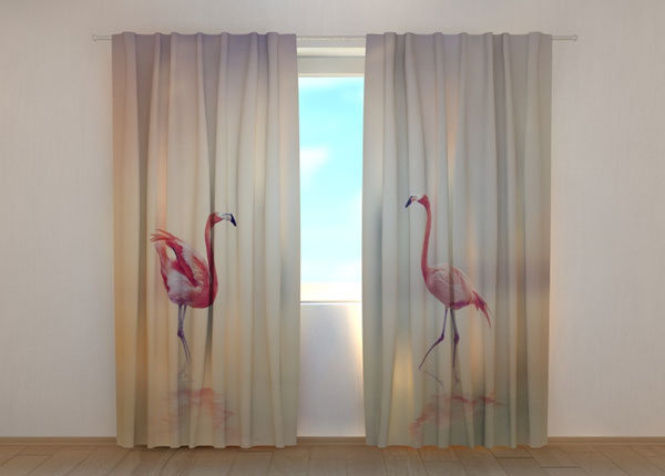 Puolipimentävä verho Pink Flamingoes at Sunset 240x220 cm