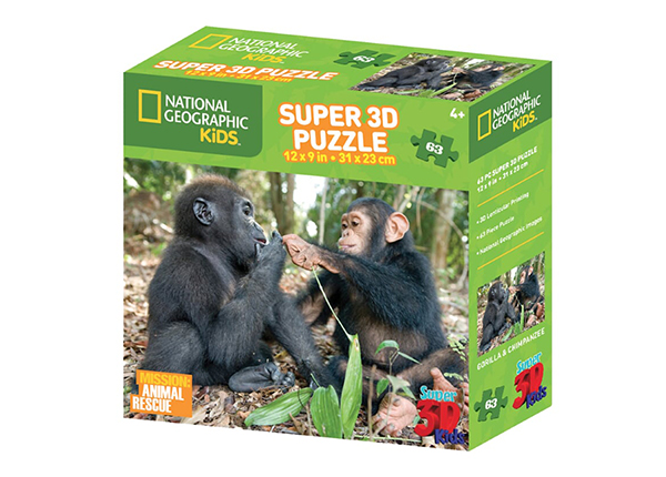 Pusle 3D Šimpans ja gorilla 63 tk