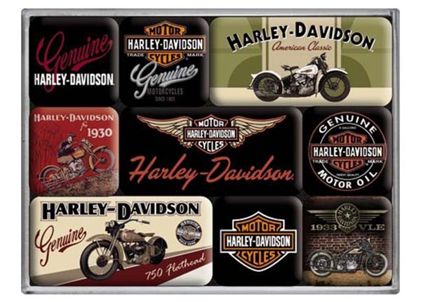 Retro magneetit HARLEY-DAVIDSON 9 kpl