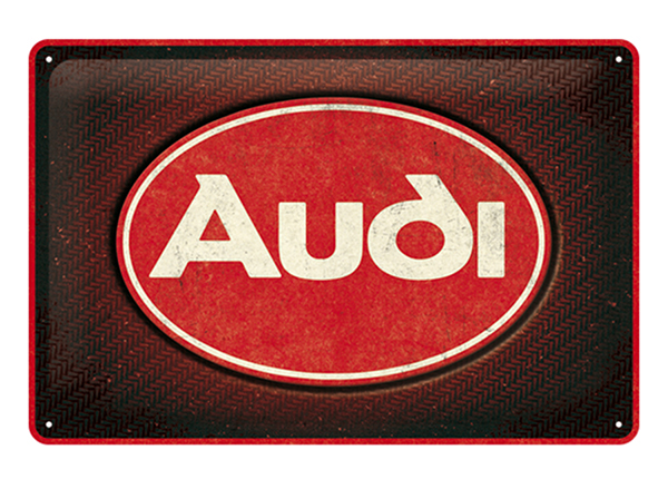 Retro metallitaulu Audi - logo Red Shine 20x30 cm