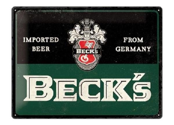 Retro metallitaulu Becks - Grün Quer 30x40 cm