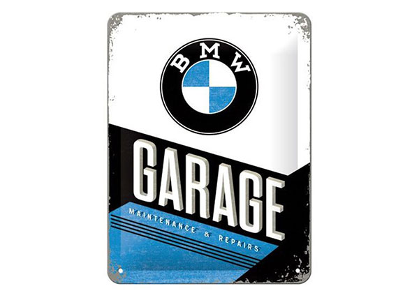 Retro metallitaulu BMW Garage 15x20 cm