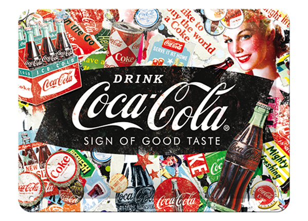 Retro metallitaulu Coca-Cola Collage 15x20 cm