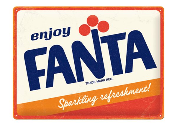 Retro metallitaulu Fanta - Logo 30x40 cm