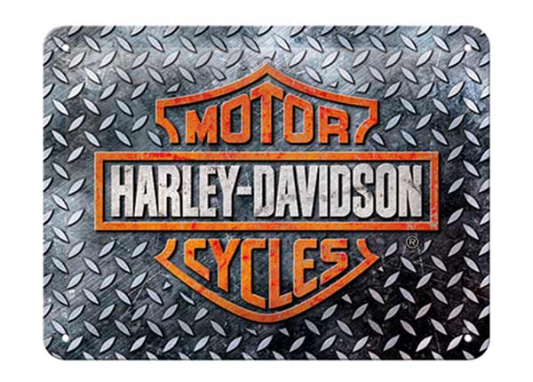 Retro metallitaulu Harley-Davidson - Diamond Plate 15x20 cm