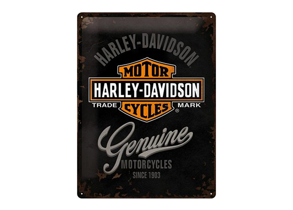 Retro metallitaulu Harley-Davidson Genuine logo 30x40 cm