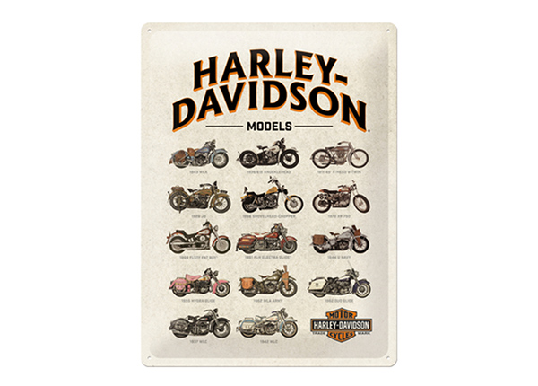 Retro metallitaulu Harley-Davidson Models 30x40 cm