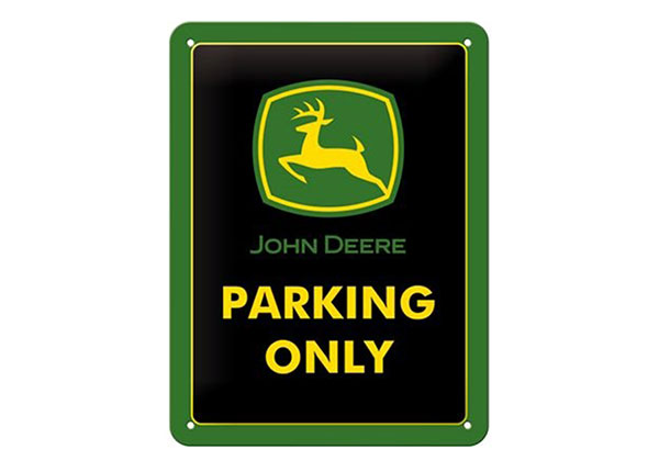 Retro metallitaulu John Deere Parking Only 15x20 cm