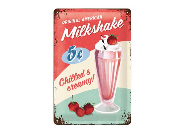 Retro metallitaulu Original American Milkshake 20x30 cm