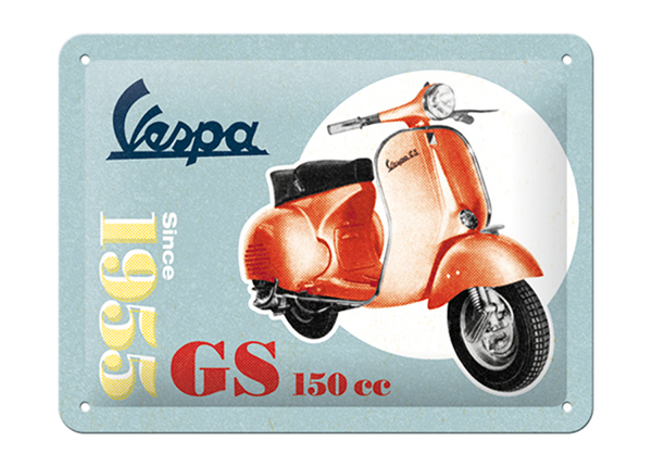 Retro metallitaulu Vespa GS 150 Since 1955 15x20 cm
