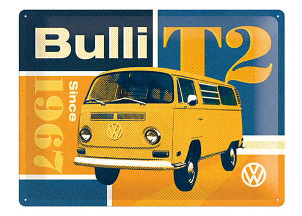 Retro metallitaulu VW T2 Bulli 30x40 cm