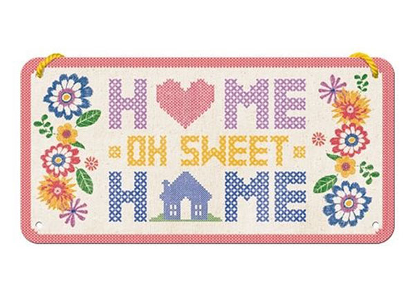 Retro metallposter Home Sweet Home 10x20 cm