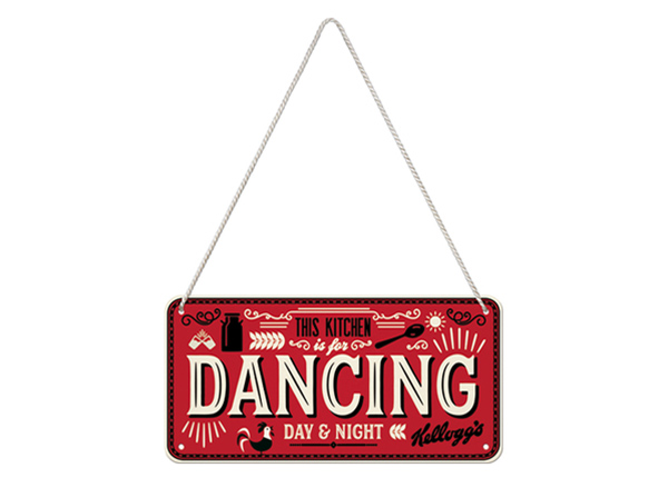 Retro metallposter Kellogg's - This Kitchen is for Dancing 10x20 cm