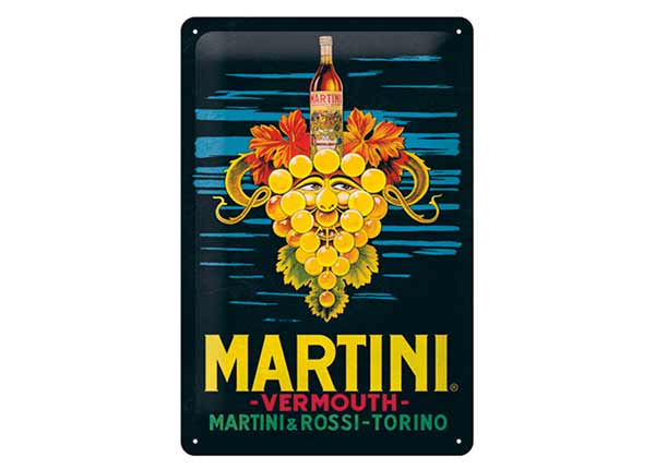 Retro metallposter Martini - Vermouth Grapes 20x30 cm