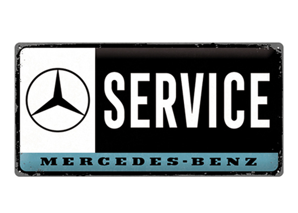Retro metallposter Mercedes-Benz - Service 25x50 cm