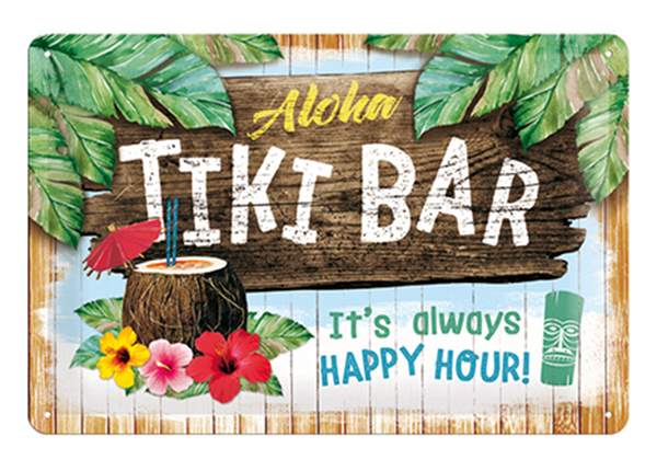 Retro metallposter Tiki Bar 20x30 cm