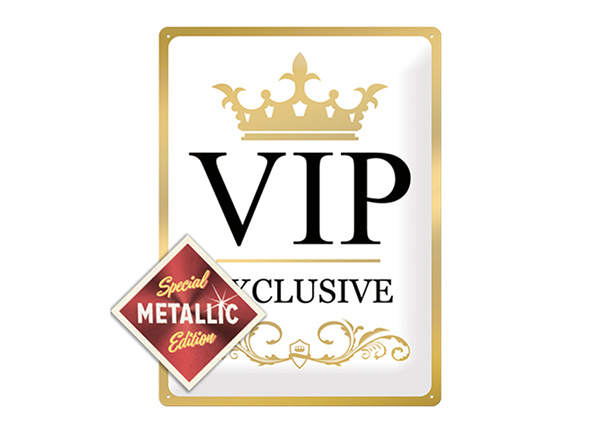 Retro metallposter VIP Exclusive Metallic 30x40 cm
