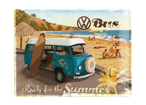 Retro metallposter VW Bus Ready For The Summer 30x40 cm