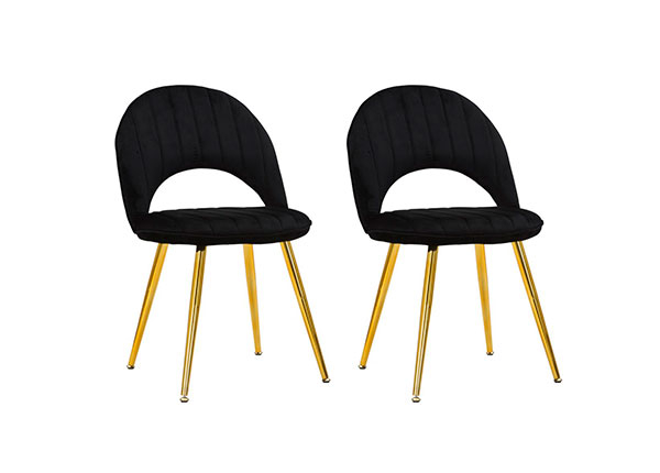Ruokapöydän tuolit Glam (2 kpl), musta/ kullanvärinen