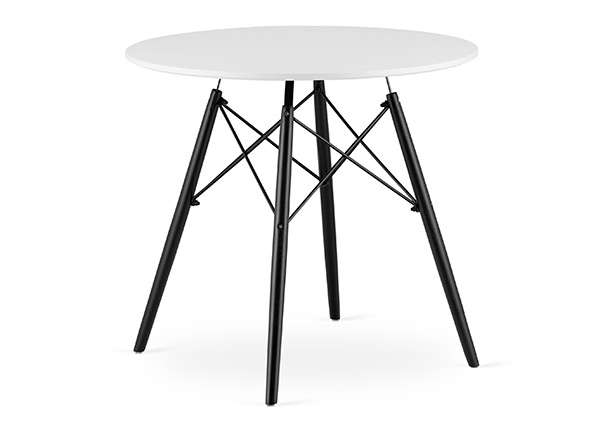 Ruokapöytä Todi Ø 80 cm, valkoinen/musta
