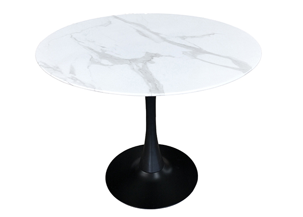 Ruokapöytä Ø100 cm, valkoinen/ musta