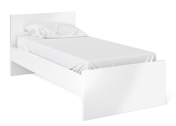 Sänky Naia 90x190 cm, valkoinen korkeakiilto
