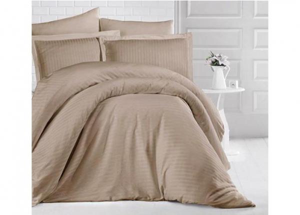 Satiinist voodipesukomplekt Uni Light Brown 200x220 cm
