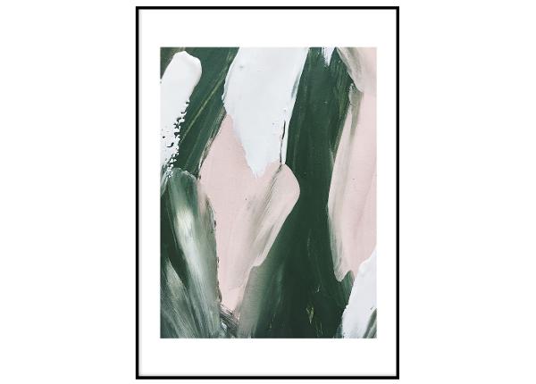 Seinäjuliste Abstrakti vihreä ja roosa