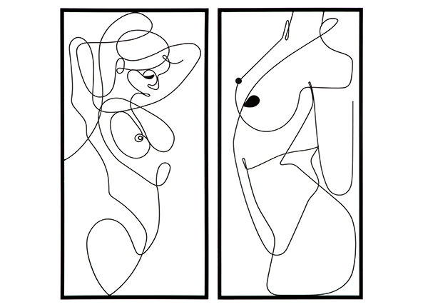 Seinäkoristeet Body 2 kpl 50x100 cm
