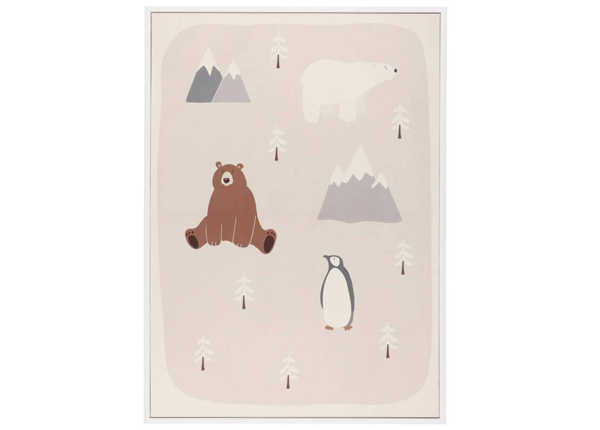 Seinapilt Bears and Penguins 50x70 cm beež