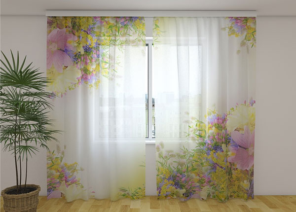 Sifonki-kuvaverho SUMMER FIELD FLOWERS 240x220 cm
