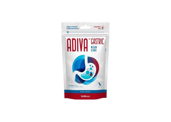 Täiendsööt VetNova Adiva Gastric Chews MEDIUM/LARGE N30 (mao fn. toetuseks) kassidele/koertele