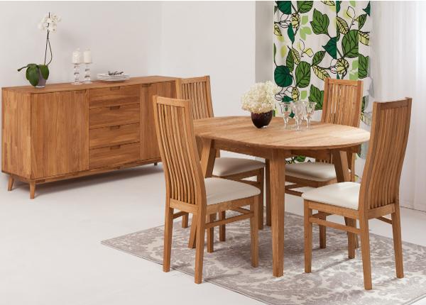 Tammepuust pikendatav söögilaud Basel 90x90-130 cm