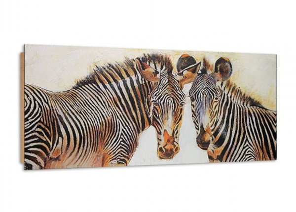 Taulu Painted Zebras 3D 100x50 cm