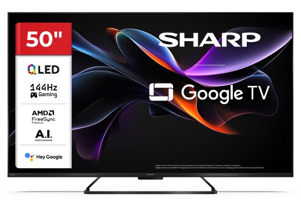 Teler Sharp 50" (126 cm) QLED 4K Ultra HD Google TV, Dolby Vision IQ, Dolby Atmos