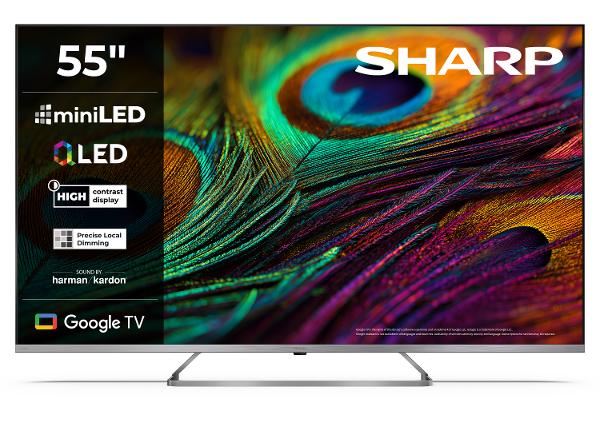 Teler Sharp 55" (139 cm) Mini LED QLED 4K Ultra HD Google TV, Harman/Kardon, DolbyVision, DolbyAtmos