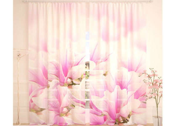 Tüllkardin Fresh Pink Flowers 400x260 cm