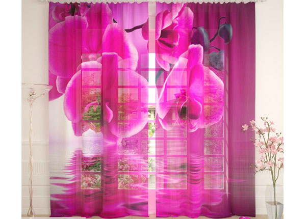 Tüllkardin Pink Orchid on the Water 400x260 cm