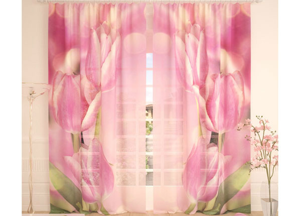Tüllkardin Pink Tulips 400x260 cm
