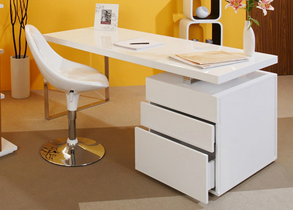Työpöytä 70x160 cm, korkeakiilto valkoinen