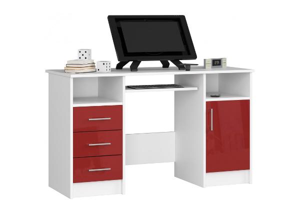 Työpöytä valkoinen/ punainen